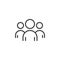 People, group, team line icon, outline sign
