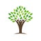 People group tree logo with leaves, trunk and hands