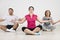 People group yoga lotus position