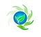People Hands in Circle, nature, green leaf, eco concept logo.