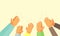 People hands clapping. Cheering hands, ovation and business success vector concept. Illustration of applause hand, clapping ovatio