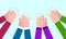 People hands clapping. Cheering hands, ovation and business success vector concept. Illustration of applause hand, clapping ovatio