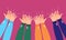 People hands clapping. Cheering hands, ovation and business success vector concept. Illustration of applause hand, clapping ovatio