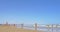 People Have Fun At Balearic Sea On Valencia Beach In Summer