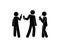 People having fun at a party, illustration drinking alcohol, stick figure man icon