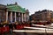 People having fun in the seesaws in from of Stock exchange at the Winter Wonders in Brussels