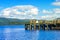 People having fun on a sunny day at the Luss Pier, Loch Lomond, Argylle and bute, Scotland, 21 July, 2016