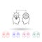 People in the head light bulb and gear multi color icon. Simple thin line, outline vector of idea icons for ui and ux, website or