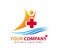 People health care concept sea logo icon on white background