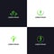 People health care logo template. Gradient green color, simply, minimalist.