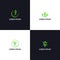 People health care logo template. Gradient green color, simply, minimalist.