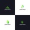 People health care logo template. Gradient green color, simply, minimalist.