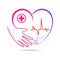 People heart care wellness hands logo