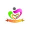 People heart vector logo, human care logo,