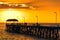 People on Henley Beach Jetty at sunset