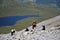 People hiking on path to the Ben Nevis summit