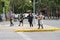 People hitting pans during casserole at Santiago de Chile city streets during October 2019 riots