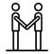 People hold hands icon, outline style