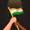 People holding India flag. symbol for Indian independence day 15 august 1947 concept cartoon illustration vector