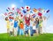 People Holding National Flags of the World