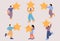 People holding stars, rating, consumer feedback