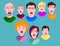 People horror faces vector extremely surprised young shock portrait frightened character emotions afraid expression