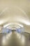 people hurry in the old metro station in Lisbon to the train