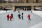 People ice skating on the Rideau Canal, Ottawa for Winterlude.