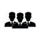 People icon/ Three businessman silhouettes - vector icon