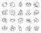 People icons set. Included icon as Artificial intelligence, Restaurant food, Heart flame signs. Vector