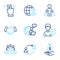 People icons set. Included icon as Buyer, Handshake, Touchscreen gesture signs. Vector