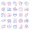 People icons set. Included icon as Clean hands, Outsource work, Hand washing. Vector