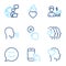 People icons set. Included icon as Hold smartphone, Smile chat, Friend signs. Vector