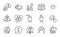 People icons set. Included icon as Ranking star, Click hand, Champagne glasses. Vector