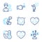 People icons set. Included icon as Smile face, Head, Fever signs. Quiz test, Couple, Agent symbols. Vector