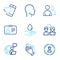 People icons set. Included icon as Users, Clapping hands, Head signs. Vector