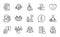 People icons set. Included icon as Women headhunting, Heart rating, Disabled. Vector