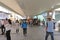 People inside pedestrian bridge in Hong Kong