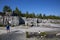 People inspect the marble mining site in the Marble Canyon in Ruskeala in the Republic of Karelia in Russia