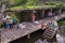 People on jetty welcoming the Aquidaban ship at Rio Paraguay