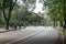 People jogging and cycling in Ibirapuera Park - Sao Paulo, Brazil