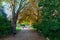 People are jogging in the Park Buttes-Chaumont in Paris, France