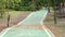 People jogging run with bicycle lane at park