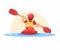 People kayaking water sport from back view illustration vector