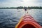 People in kayaks on the river