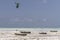 People and kite surfers