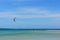 People and kitesurfing. Cuyo Island.