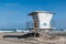 People on La Jolla Shores Beach Near Lifeguard Tower