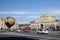 People launching balloon near the Government building on Republic square,Erevan