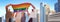 people with lgbt rainbow flag walking on city street gay lesbian love parade pride festival transgender love